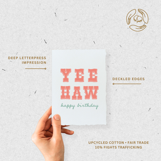 Yee Haw Happy Birthday | Cowboy Cowgirl Greeting Card