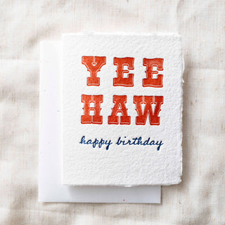 Yee Haw Happy Birthday | Cowboy Cowgirl Greeting Card