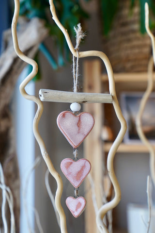 Rose Quartz Heart Wall Hanging