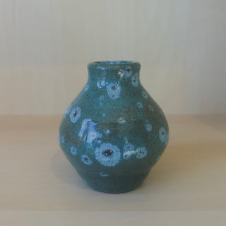 Small Celadon On Brown Clay Vase