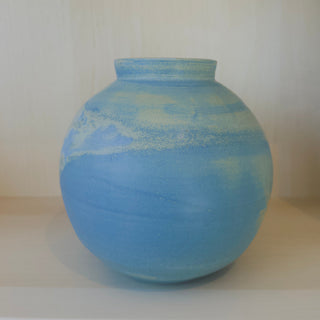 Blue Matte Moon Jar