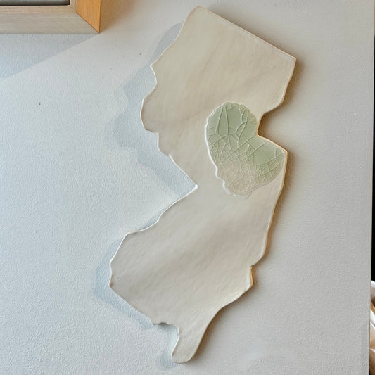 Ceramic and Sea Glass New Jersey Wall Hanger