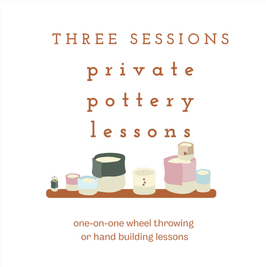 Private Pottery Lessons - 3 Sessions Save 10%